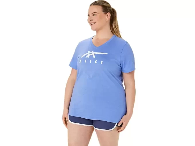 Dámská obuv ASICS s pruhy a výstřihem do V