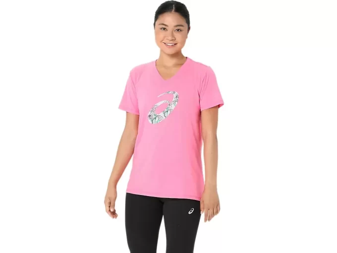 Dámský top s krátkým rukávem a výstřihem do V s karafiátem Dámský top s krátkým rukávem a výstřihem do V s karafiátem