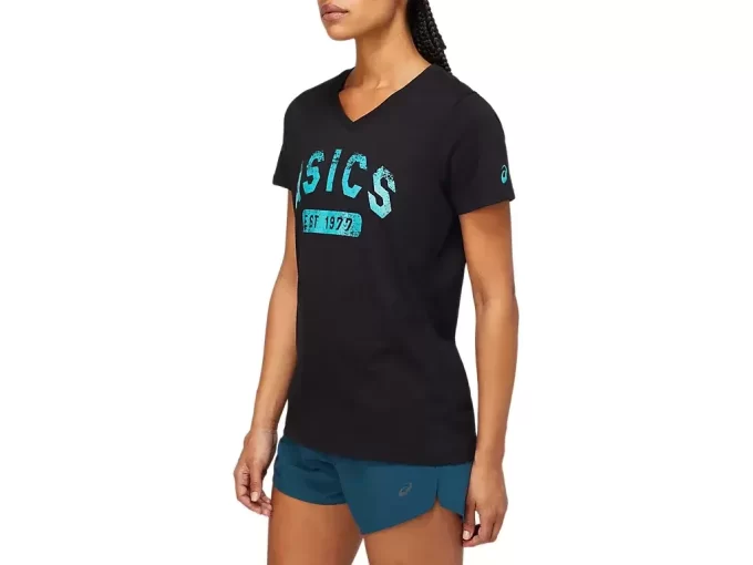 Dámský top s krátkým rukávem a výstřihem do V, založený v roce 1977