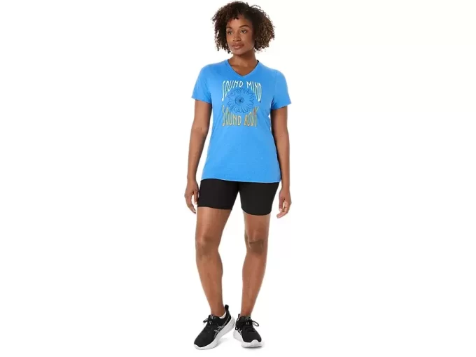 Dámský top s výstřihem do V a nápisem SLUNEČNICE