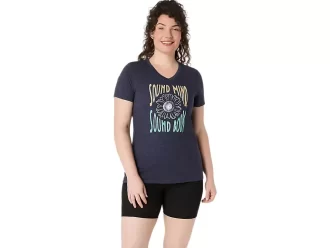 Dámský top s výstřihem do V a nápisem SLUNEČNICE