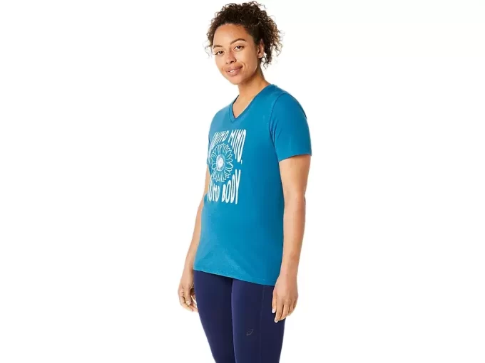 Dámský top s výstřihem do V a nápisem SLUNEČNICE