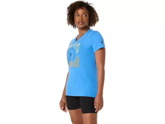 Dámský top s výstřihem do V a nápisem SLUNEČNICE